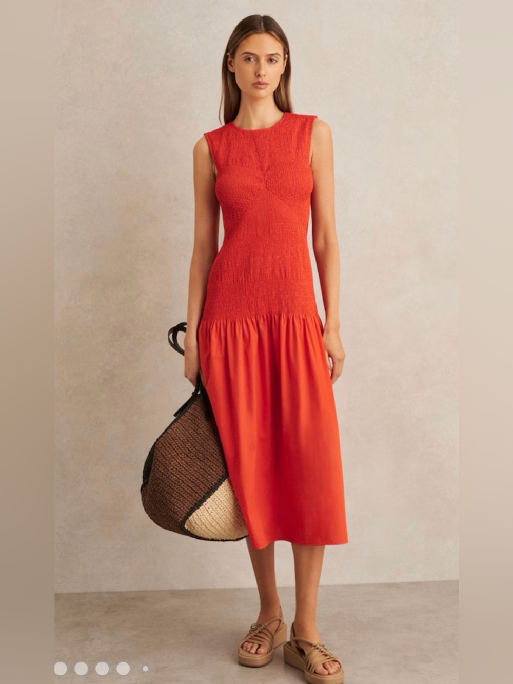 Reiss Annabel
Cotton Shirred Midi Dress